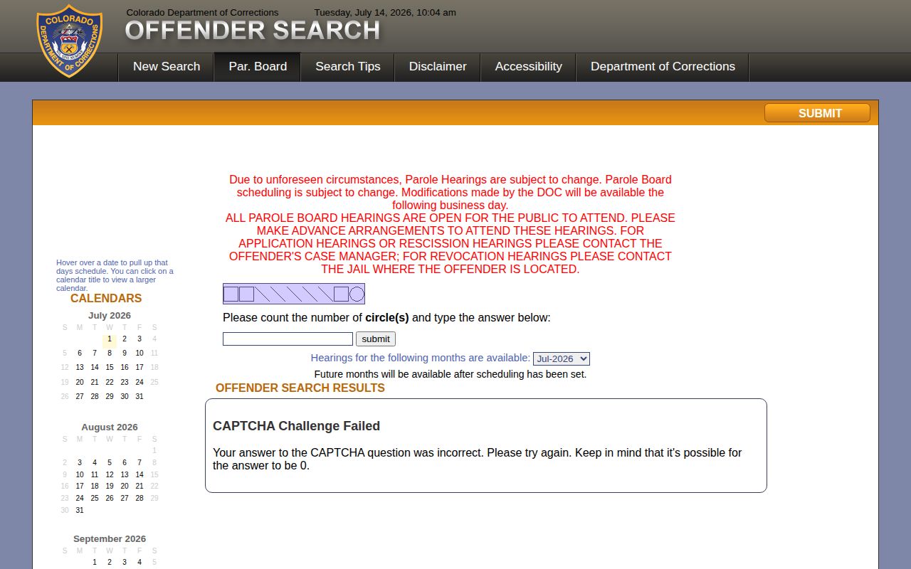 Cheyenne County parole and probation CDOC parole board search route